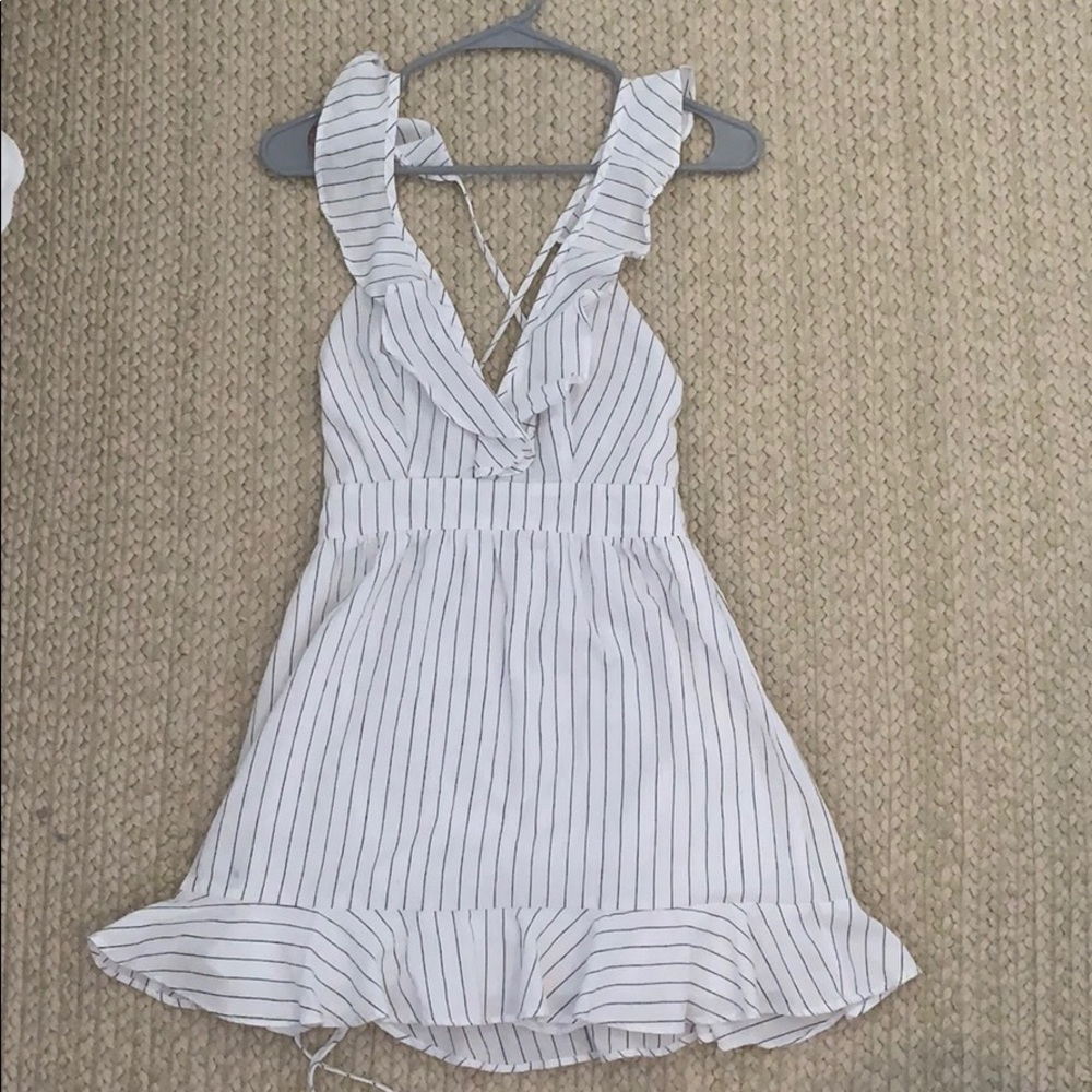 Livia striped ruffle dress